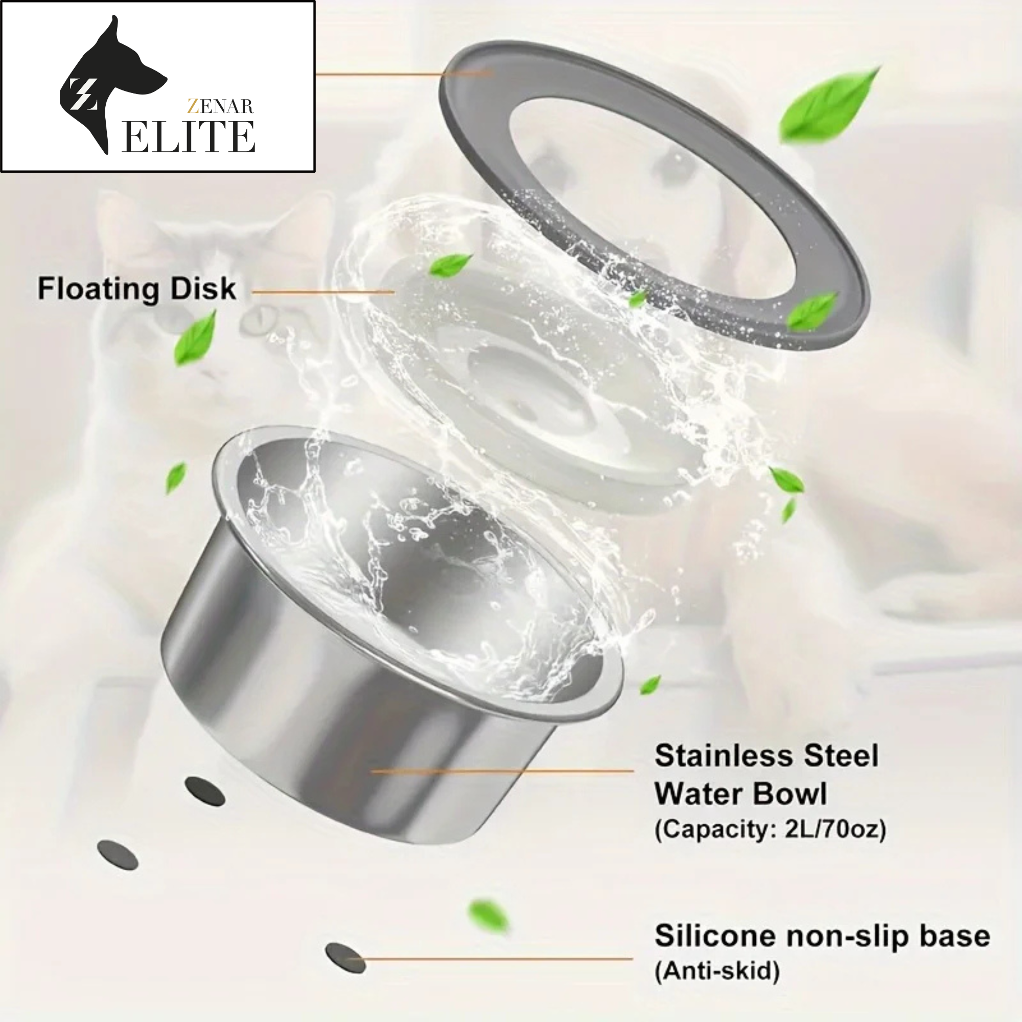 Bebedero Anti-Derrames | SteelSip™ DryFlow