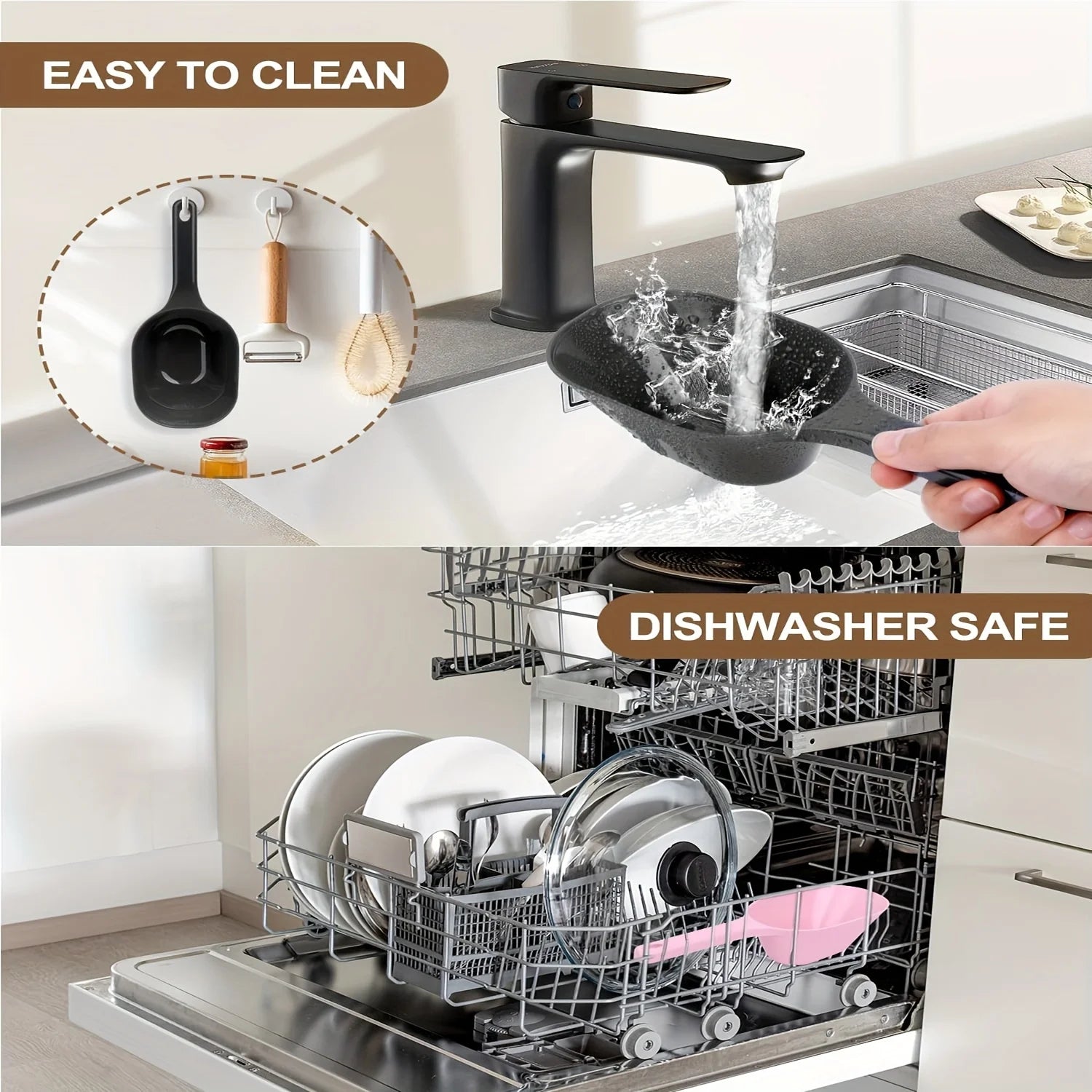 2-Pack Dog Food Scoop, Pet Food Scoop with Measurement Lines for 1/2 Cup and 1 Cup, Plastic Pet Food Scoop Suitable for Dogs